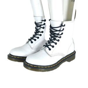 Dr. Martens Women's Pascal 1460 US6 White Leather Lace Up Ankle Combat Boots